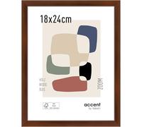 accent by nielsen cadre photo, 18 x 24 cm, bois, Noyer, cadre photopour poser et accrocherau format paysage et portrait, verre véritable, Zoom