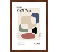 accent by nielsen cadre photo, 21 x 29,7 cm (A4), bois, Noyer, cadre documentpour accrocherau format paysage et portrait, verre véritable, Zoom