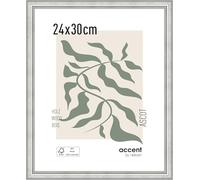 accent by nielsen cadre photo, 24 x 30 cm, bois, Argent, cadrepour accrocherau format paysage et portrait, verre véritable, Ascot