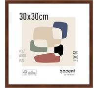 accent by nielsen cadre photo, 30 x 30 cm, bois, Noyer, cadrepour accrocherau format paysage et portrait, verre véritable, Zoom