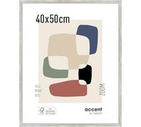 accent by nielsen cadre photo, 40 x 50 cm, bois, Argent, cadre affichepour accrocherau format paysage et portrait, verre véritable, Zoom
