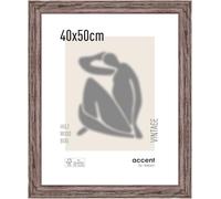 accent by nielsen cadre photo, 40 x 50 cm, bois, Marron, cadre affichepour accrocherau format paysage et portrait, verre véritable, Vintage