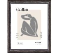 accent by nielsen cadre photo, 40 x 50 cm, bois, Noir, cadre affichepour accrocherau format paysage et portrait, verre véritable, Vintage