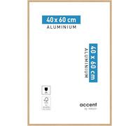 accent by nielsen cadre photo, 40 x 60 cm, aluminium, Chêne, cadre affichepour accrocherau format paysage et portrait, verre véritable, Duo