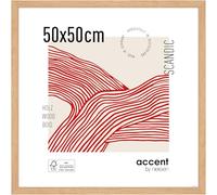 accent by nielsen cadre photo, 50 x 50 cm, bois, Chêne, cadre affichepour accrocherau format paysage et portrait, verre véritable, Scandic