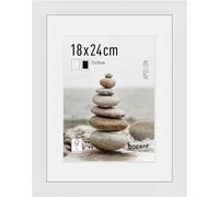 accent by nielsen cadre photoavec passe-partout, 18 x 24 cm, bois, Blanc, cadre photopour poser et accrocherau format paysage et portrait, verre véritable, Apollon