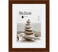 accent by nielsen cadre photoavec passe-partout, 18 x 24 cm, bois, Wengé, cadre photopour poser et accrocherau format paysage et portrait, verre véritable, Apollon