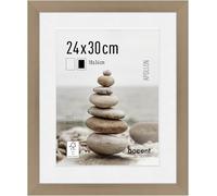 accent by nielsen cadre photoavec passe-partout, 24 x 30 cm, bois, Argent, cadrepour accrocherau format paysage et portrait, verre véritable, Apollon