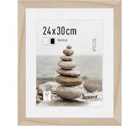 accent by nielsen cadre photoavec passe-partout, 24 x 30 cm, bois, Naturel, cadrepour accrocherau format paysage et portrait, verre véritable, Apollon