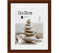 accent by nielsen cadre photoavec passe-partout, 24 x 30 cm, bois, Wengé, cadrepour accrocherau format paysage et portrait, verre véritable, Apollon