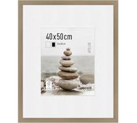 accent by nielsen cadre photoavec passe-partout, 40 x 50 cm, bois, Argent, cadre affichepour accrocherau format paysage et portrait, verre véritable, Apollon