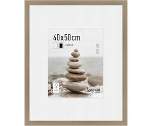 accent by nielsen cadre photoavec passe-partout, 40 x 50 cm, bois, Argent, cadre affichepour accrocherau format paysage et portrait, verre véritable, Apollon