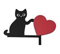 Accent félin Saint-Valentin, décoration panneau décoratif, découpe en forme avec détail pièce cœur, présentoir d'art en bois artisanal, dessus porte avec un design charmant, ornement porte pour salon