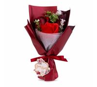 Accentra bouquet de roses de bain 3 x 6,5 g rouges et blanches parfum rose | Confettis aquatiques, pétales savonneux façon composition florale, joli présent prêt à offrir pour pause cocooning spa