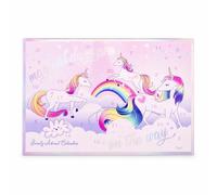 Accentra Calendrier de l'Avent beauté UNICORN 24 surprises coffret rose | Boîtier rectangulaire 39 x 3 x 26,5 cm, thème licorne, arc en ciel pastel, cases numérotées, attente festive, magie douce