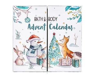 Accentra - Calendrier de l'Avent de soins 2025 pour filles avec 24 produits de soins avec lotion pour le corps, bombes de bain, gel douche, shampooing, baume pour les lèvres, crème pour les mains.