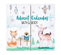 Accentra Calendrier de l'Avent Joyeuses Fêtes 2025 pour les filles avec 24 produits de bain, soins du corps et accessoires pour un temps de l'Avent varié et cocooning