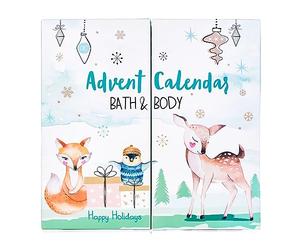Accentra Calendrier de l'Avent Joyeuses Fêtes 2025 pour les filles avec 24 produits de bain, soins du corps et accessoires pour un temps de l'Avent varié et cocooning