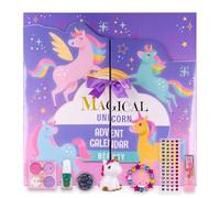 Accentra Calendrier de l'Avent Soin MAGICAL UNICORN pour Enfants, avec 24 Surprises Beauté, Calendrier Cosmétique Dépliable Magique en Rose, Idée Cadeau pour Filles et Fans de Licornes