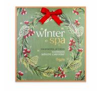 Accentra Calendrier de l'Avent WINTER SPA boîte verte 24 surprises | Coffret carré format cadeau, motif festif traditionnel, façade coloris sapin, esprit bien-être durant décembre chez soi
