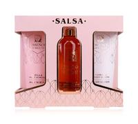 Accentra Coffret bain SALSA ESSENCE OF BEAUTY pour femmes, gel douche, lotion corps, exfoliant, parfum Vanille et Amande Douce, boîte cadeau, luxe pour femmes