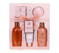 Accentra Coffret bain SALSA ESSENCE OF BEAUTY pour femmes, gel, mousse, lotion, exfoliant, sels de bain, parfum Vanille et Amande Douce, cadeau de luxe pour femmes