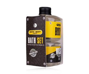 Accentra Coffret cadeau Bath + Body Toolkit dans un emballage cadeau, avec 2 gels douche de 140 ml, parfum bois de santal et musc - Gel de bain et douche pour homme