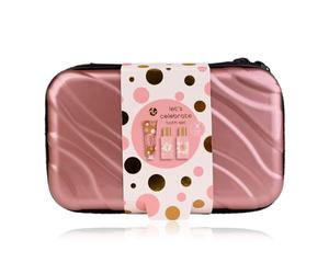 Accentra - Coffret cadeau Let's celebrate en étui rigide - Coffret bain et douche avec Tea Rose & Velvet, gel douche, lotion pour le corps, shampoing, coffret bien-être de voyage pour femme