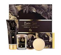 accentra - Coffret cadeau luxe pour femme 5 pièces - Kit de bain cadeau avec bougie parfumée, savon, crème pour les mains, beurre corporel et bombe de bain - Kit bien-être pour femmes et filles pour