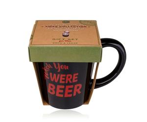 Accentra Coffret cadeau MEN'S Collection Xmas avec gel douche et bain 100 ml, tasse en céramique (env. 250 ml), parfum bouleau et cèdre Marron/vert foncé