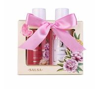 Accentra coffret cadeau SWEET PEONY, gel douche et lait pour le corps | Boîte décorée prête à offrir, présentation rose blanc or, routine féminine, pause bien-être, attention raffinée chez soi