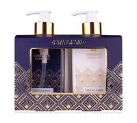 Accentra Coffret soin mains SALSA ESSENCE OF BEAUTY, savon liquide 270ml, crème mains et ongles 270ml, distributeur, parfum Thé Blanc et Néroli, cadeau idéal pour femmes