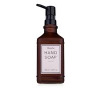 Accentra Distributeur de Savon pour Les Mains avec Pompe décorative en Verre Marron givré - 500 ML - Parfum thé Blanc - Idée Cadeau pour Femme, Maman et Petite Amie - Rechargeable