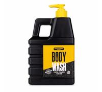 Accentra gel douche homme BATH + BODY TOOLKIT Santal musc flacon XL | Bidon noir et jaune avec pompe facile, grand contenant pensé pour salle d'eau, routine rapide ou cadeau masculin soigné