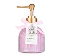 Accentra Home Spa Distributeur de savon avec savon pour les mains dans un distributeur à pompe décoratif en verre - Savon liquide - 200 ml - Parfum : hibiscus - Idée cadeau pour femme, maman et petite
