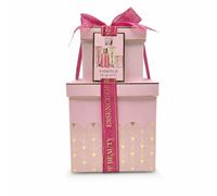 Accentra Kit bain rose ESSENCE OF BEAUTY Rose & Cherry Flower 100 g savon | Idée cadeau attentionnée pour femme, boîtes superposées à réemployer, moment spa maison avec gel douche, soin corps, peeling