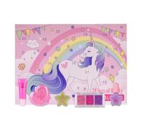 Accentra Magnifique calendrier de l'Avent licorne pour enfants, rempli de 24 surprises de beauté, calendrier de Noël cosmétique magique, rose, idée cadeau pour les filles et les fans de licornes