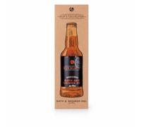 Accentra MEN'S COLLECTION gel bain et douche flacon bière bouleau cèdre | Idée cadeau prête à offrir, boîte papier kraft, flacon forme bouteille, teinte marron, détail décoratif pour routine corps