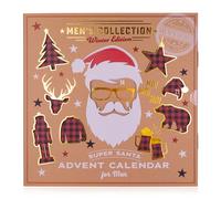 Accentra - Calendrier de l'Avent Cosmétique pour hommes avec 24 produits de soins Calendrier de Noël Soins avec lotion pour le corps, après-rasage, savon, gel douche, soins de la barbe, etc…
