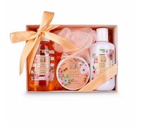 Accentra - Set cadeau de douche pour femmes HONEY JASMINE dans une belle boîte cadeau-Set de 4 pièces gel douche,lotion,beurre pour le corps - cadeau pour la Saint-Valentin & la Fête des mère