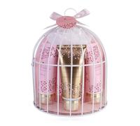 Accentra - Set de douche set cadeau femme WILD BERRY cage à oiseaux, set de bain 5 pièces cadeau gel douche, lotion pour le corps, savon, crème pour les mains, éponge filet - bien-être, femmes, filles