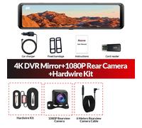 Acceo-Caméra de Tableau de Bord 4K avec Écran Tactile IPS de 12 Pouces,Moniteur Sony 415 avec Rétroviseur,Boîte Noire,Enregistreur Wifi et GPS - Type A45P With 6M RC-KIT-32G