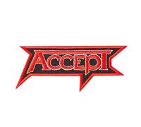 Accept Logo Écusson brodé avec inscription Heavy Rock Band Red Emblème (5" x 5,3 cm)