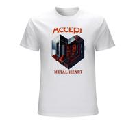 Accept Metal Heart 1985 Men's Cotton Fashion Performance Basic Short Sleeve t-Shirt Size XXL