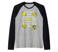 Accept One Another Boys Cool Christian Faith Bible Écriture Manche Raglan