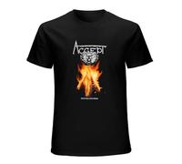 Accept Restless and Wild Men's T-Shirt Unisex Black Cotton Print Tee Shirts L