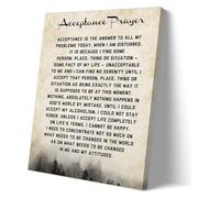 Acceptance Prayer with Botanical Art, Vintage Inspirational Print, Wall Decor for Living Room, Prayer Room, Mindfulness Space(Unframed,16x24inch(40x60cm))