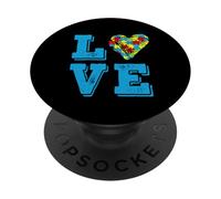 Acceptation du Soutien à l'inclusion d'amour Mois de la Sensibilisation à l'Autisme PopSockets PopGrip Adhésif