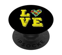 Acceptation du Soutien à l'inclusion d'amour Mois de la Sensibilisation à l'Autisme PopSockets PopGrip Adhésif