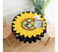 Accepter Comprendre Aimer Sensibilisation à l'autisme 1 nappe ronde 60 pouces imperméable résistant aux éclaboussures nappe froissée table de cuisine pour décoration de restaurant intérieur extérieur